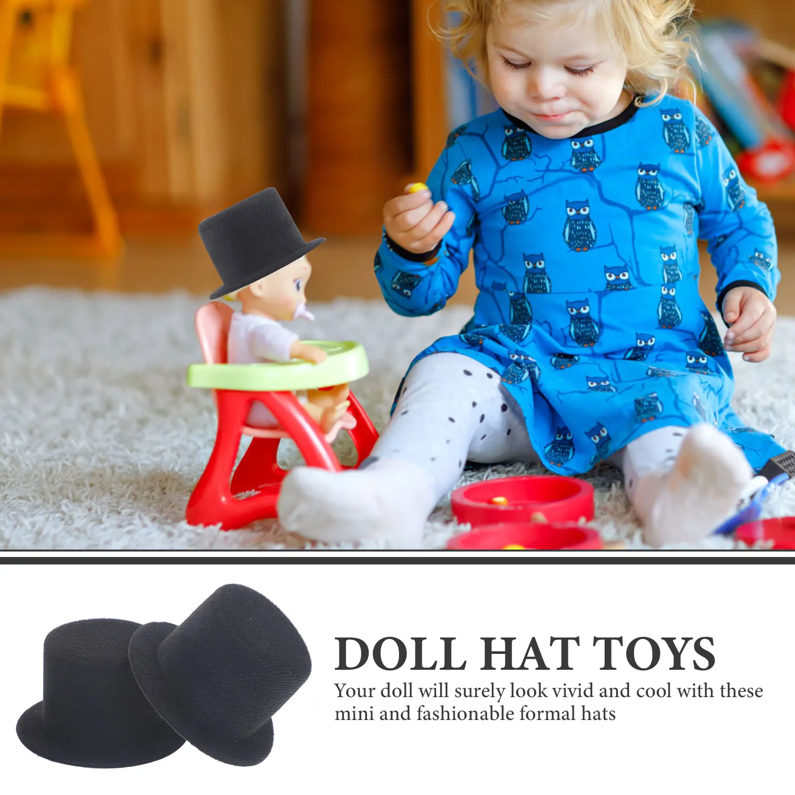 2 قطعة القبعات العلوية المصغرة في مادة ممتازة قبعات صغيرة لطيفة لديكور بيت الدمى المشاريع الحرفية Kawaii هدايا فريدة من نوعها