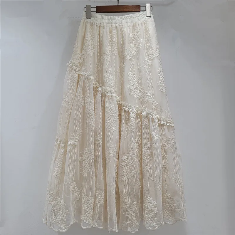 

Women Skirt Elastic Waisted A-line Pleated Slimming Versatile Elegant Sweet Trendy Casual Skirts Spring Summer 2026
