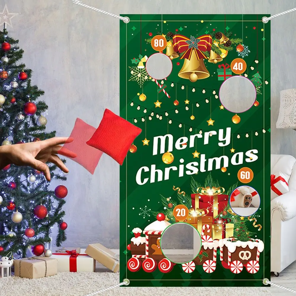 Grappige partyspellen voor volwassenen Kinderen Kerstwerpspel Vlag Buitenspeelgoed Spelen Zitzakken Veilig gooien Gooibanner