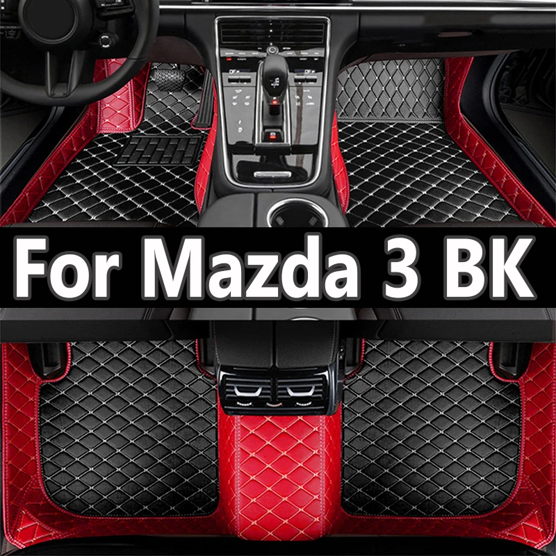 Car Floor Mats For Mazda3 Mazda 3 BK 2004~2009 Auto Rugs Durable Waterproof Carpet Luxury Leather Mat Full Set Car Accessories