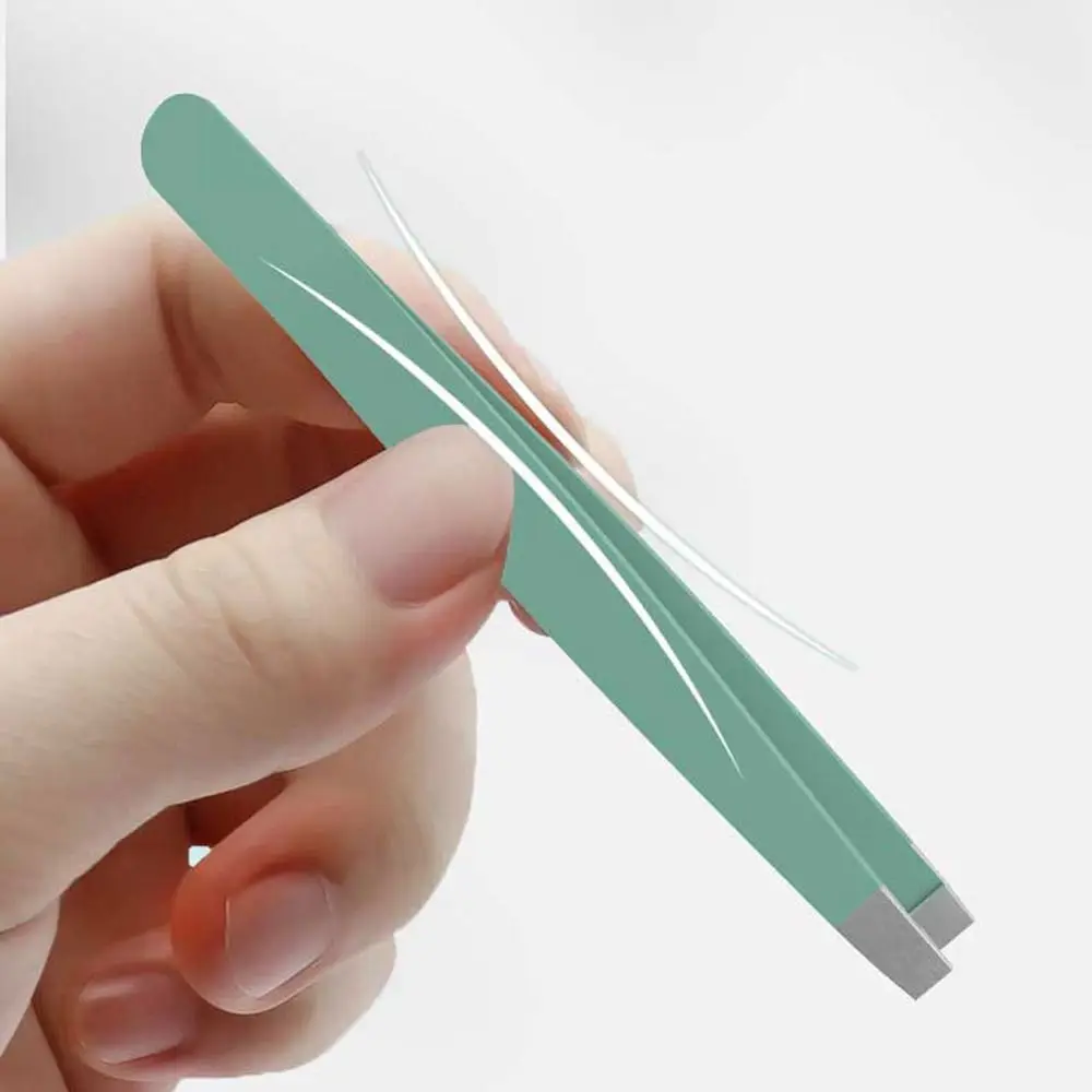 Colorful Eyebrow Tweezers Set Stainless Tilted Fine Hairs Puller Comfortable Anti-fingerprints Slanted Eye Brow Clips