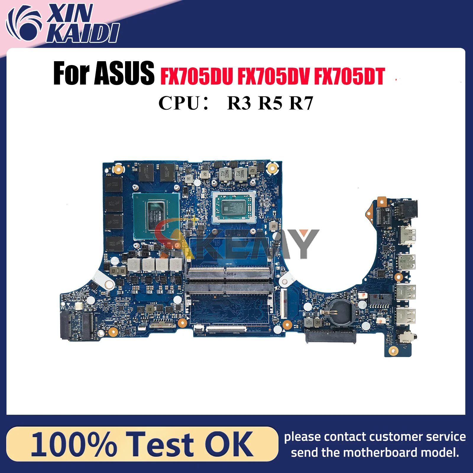 FX705DU Laptop Motherboard Für ASUS TUF Gaming FX505 FX86FD FX705GU FX86FE FX705GM FX705GV Notebook Mainboard Mit R3 R5 R7 CPU