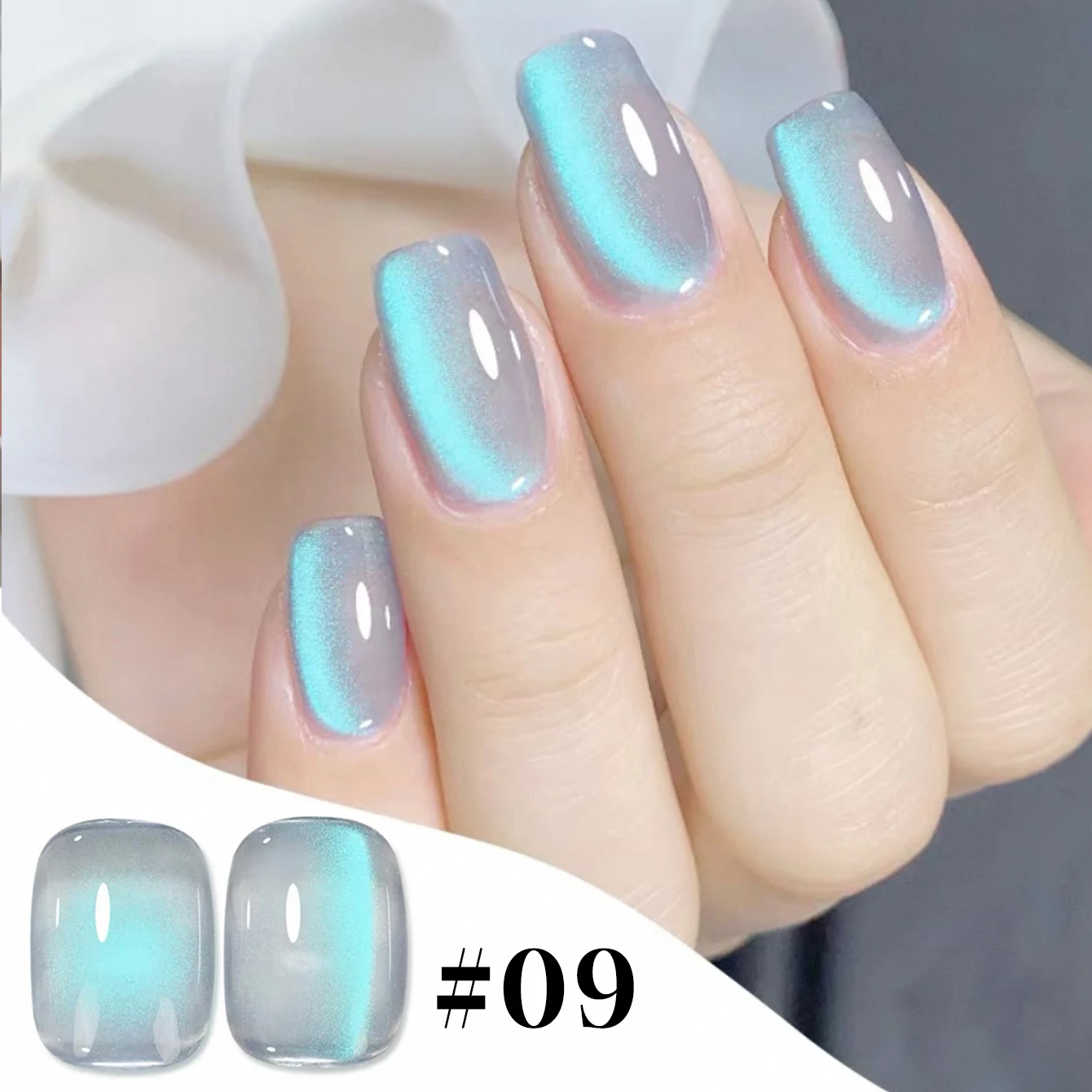 MEC1-9PCS 12ML lágrimas azules islandesas esmalte de uñas en Gel de ojo de gato 2025 otoño Popular Internet celebridad azul púrpura suministros de Arte de uñas