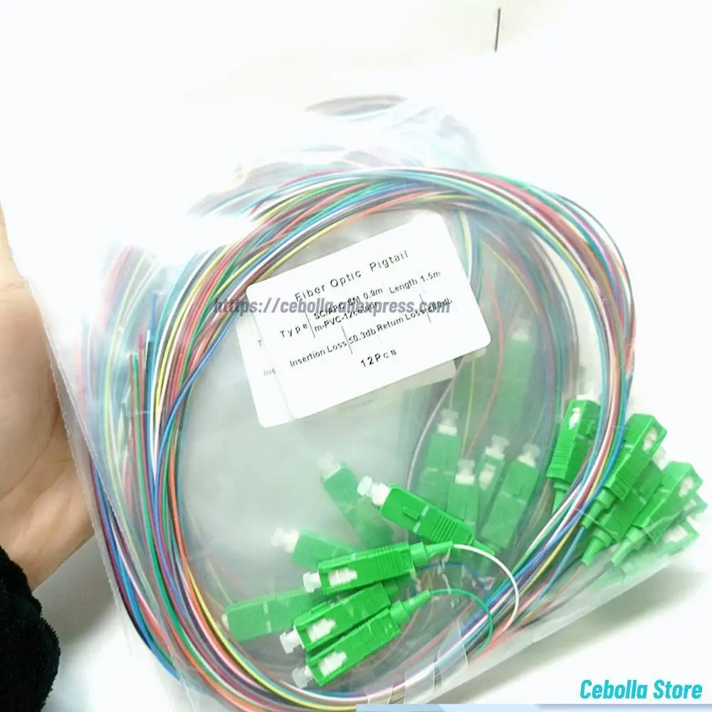 12Core SCAPC Optic Simplex 0,9 mm Singlemode SM SX UPC LZSH/PVC Glasfaser-Pigtail 1,5 m Kabel