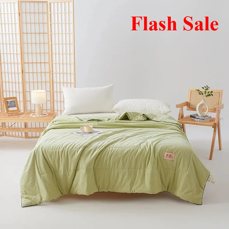 

Solid color washed cotton Xinjiang cotton summer quilt summer cool air conditioner quilt cool feeling skin-friendly quilt