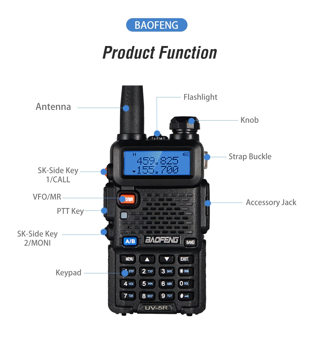 Walkie-talkie Baofeng Bf Uv5r Ham Radio Dual Band Wireless Transceiver Handheld Cb Radio