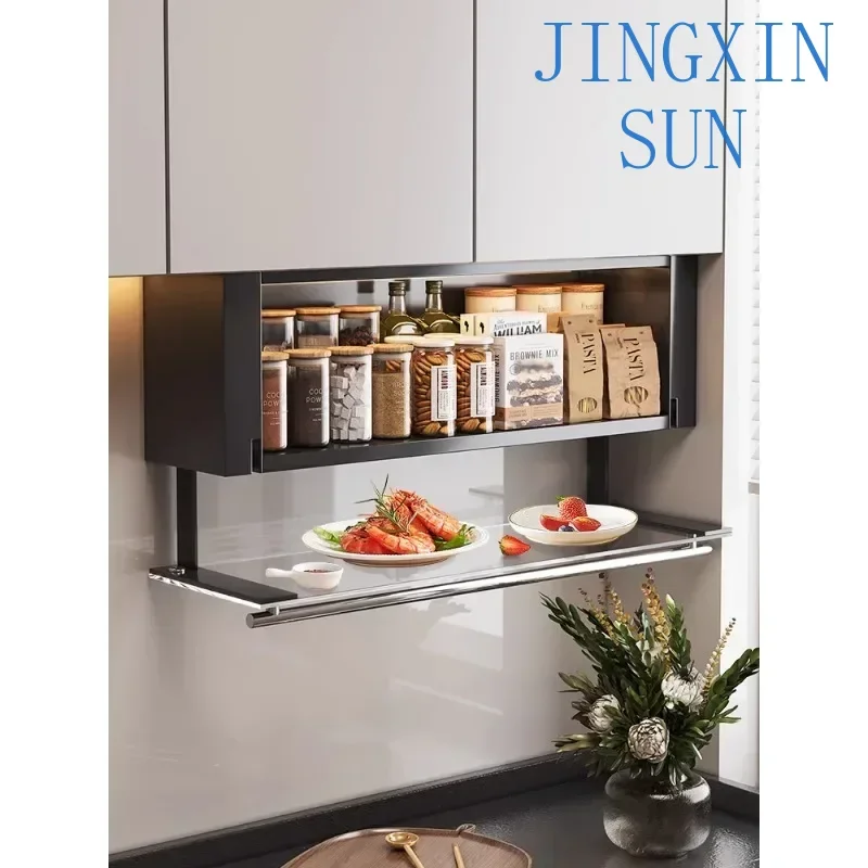 -Seasoning Rack Wall-mounted Kitchen Seasoning Rack Hanging Cabinet Without Punching Seasoning Supplies Storage Cabinet