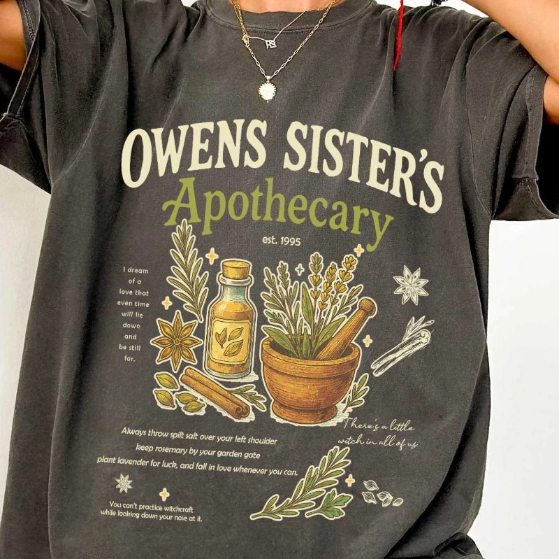 New Spring/Summer Magic Practical Shirt, Apothecary Owens T Shirt Midnight Margaritas Witchy Practical Magic Tee Sally
