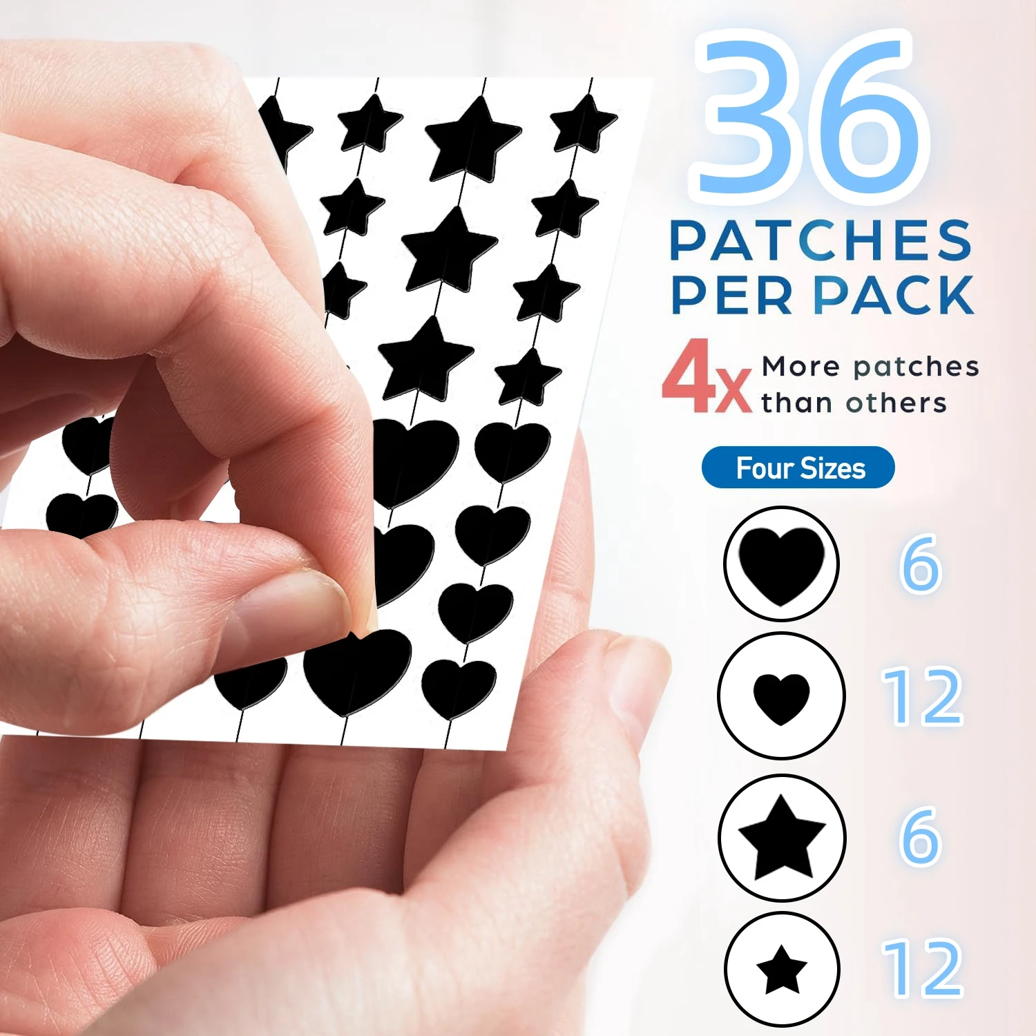 432-Piece Hydrocolloid Pimple Patches Star & Heart Combo Pack Specially Formulated for Acne Treatment
