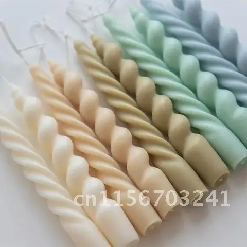 Spiral Silicone Mold Long Handle Aromatherapy Candle Handmade Diy Twisted Twist Candle Making Wedding Party Decoration