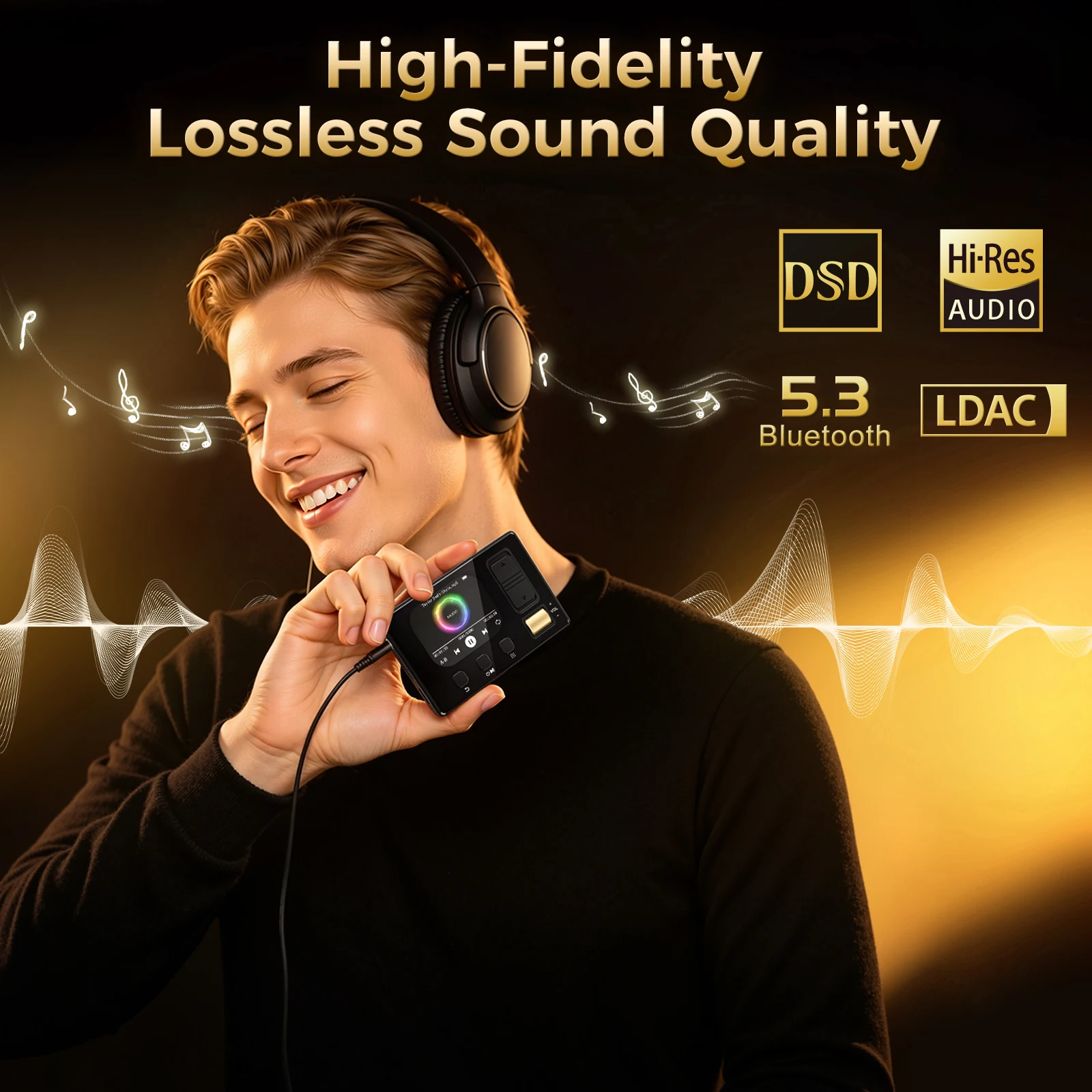 Portable Diofox M6 MP3 Player Bluetooth 5.3 HiFi Audio Equalizer FM Radio 32GB Memory Max 128GB TF Card Support Festival Gift