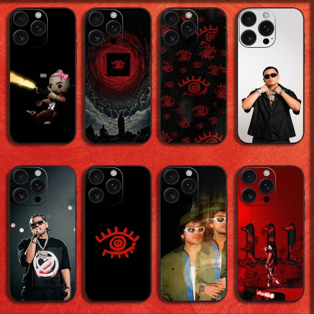 

Phone Case For iPhone 16,15,14,13,12,11,Pro,XS,Max,XR,Plus,E,Mini Black Shockproof F-Fuerza Regida 111xpantia Cover