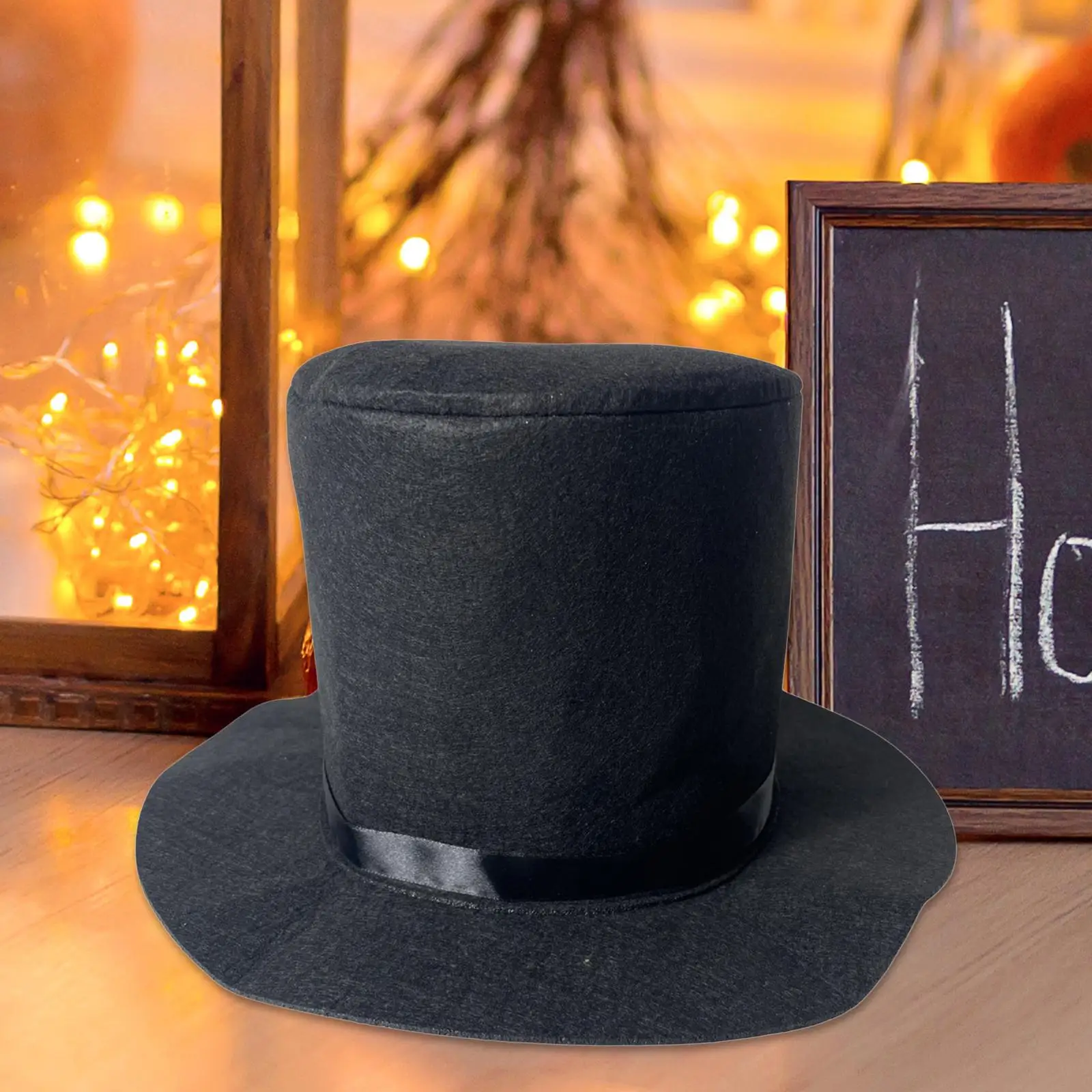 Cappello a cilindro con berretto a nastro nero Novità Copricapo in feltro Costume formale Cappello da mago per feste di compleanno in maschera di carnevale