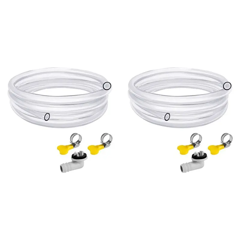 

AS94-2 Pcs 10Ft Air Conditioner Drain Hose, AC Drain Hose Kit, Drain Hose For Air Conditioner With 3/5 Inch Connector