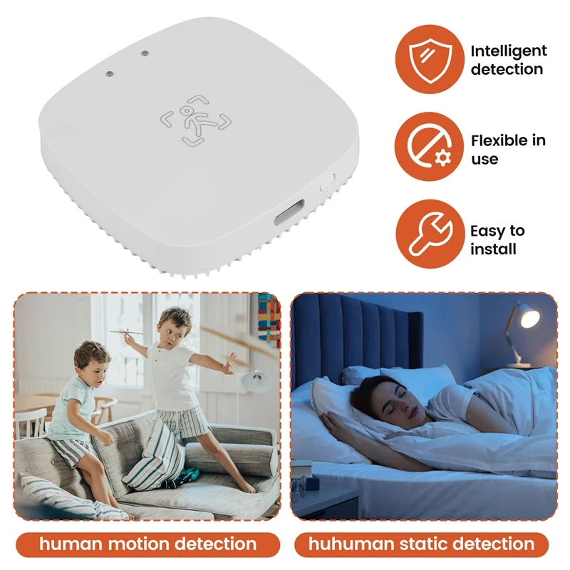 Tuya ZigBee mmWave Human Presence Sensor with Luminance MicroWave Radar Detection PIR Motion Sensor Wall MountA09G