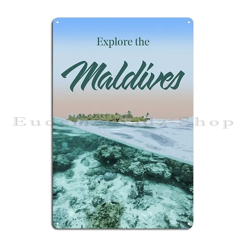 Visit The Maldives Metal Sign Cinema Garage Iron Vintage Garage Tin Sign Poster