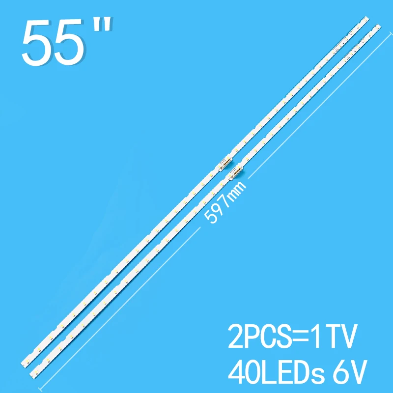 New 2PCS/lot For 55 inch LCD TV A0T-55-NU7100-2X40-3030C BN96-45913A BN96-46033A 55NU7100 55NU7300 UE55NU7100 UE55NU7300