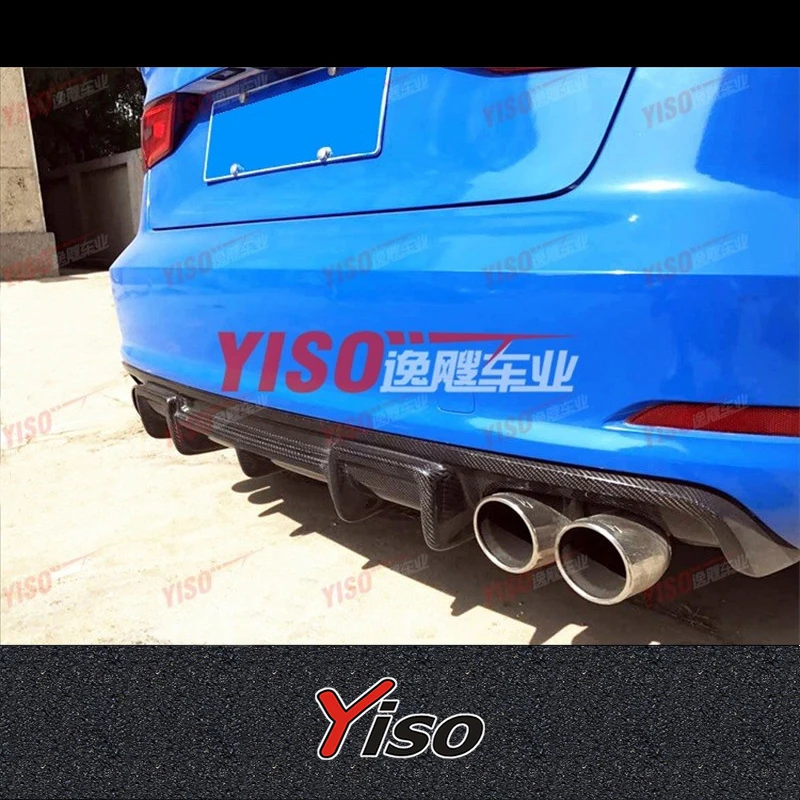 Suitable for A3 Rear lip Modified encirclement Rear lip A3 Carbon fiber rear lip Aerodynamic kit rear spoiler diffuser