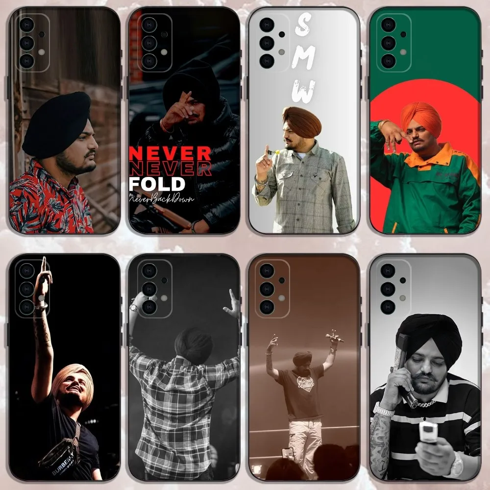 Funda de teléfono S-Sidhu Moose W-Wala para Samsung Galaxy A13, A21s, A22, A31, A32, A52, A53, A71, A80, carcasa negra suave