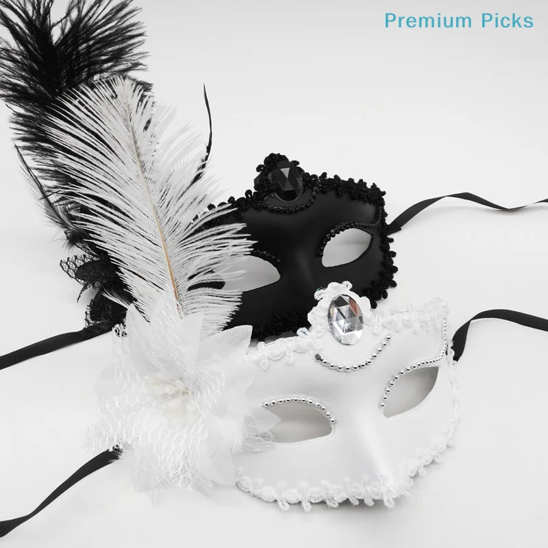 portableMasquerade Feather Sexy Venetian Mask Women For Face Multi Color Princess Mask Sexy Half Hallowmas Feather Masks Decor