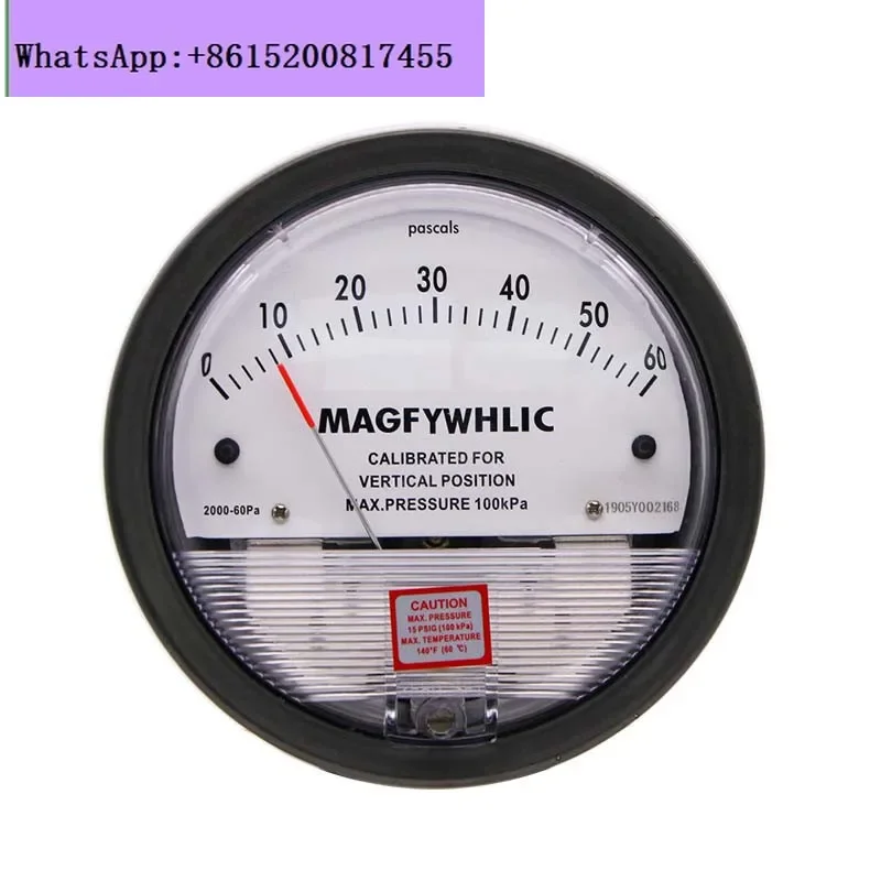 Micro Differential Pressure Meter Gas Air Clean Room Medium Efficiency Air Pressure Meter