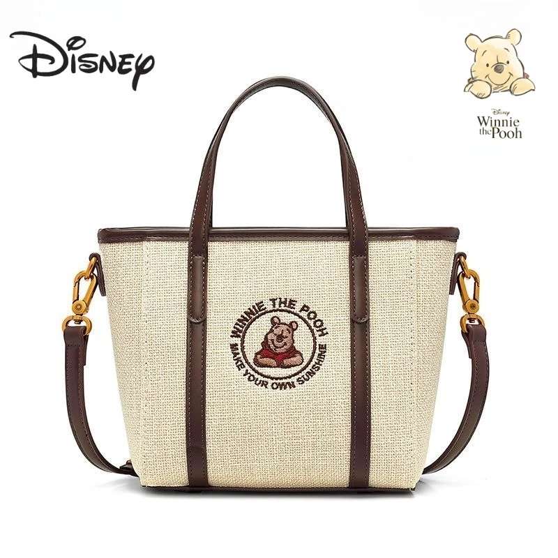 

Милая сумка-ведро с изображением медведя Пуха Диснея, креативная сумка через плечо для девочек на одно плечо, аниме, подарок на Рождество и Хэллоуин