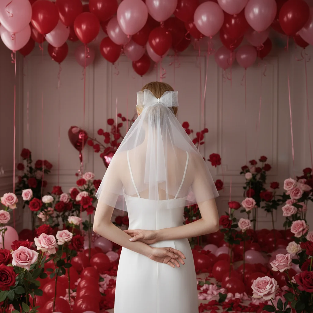 

Фата Простая, но шикарная короткая фата с украшением в виде большого банта Вечеринка ко Дню святого Валентина Одиночный сбор в возрасте G95