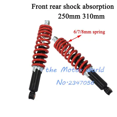 Amortiguador trasero delantero de 250mm y 310mm para motocicleta 50cc-125cc Dirt Pit Bike ATV Go Kart