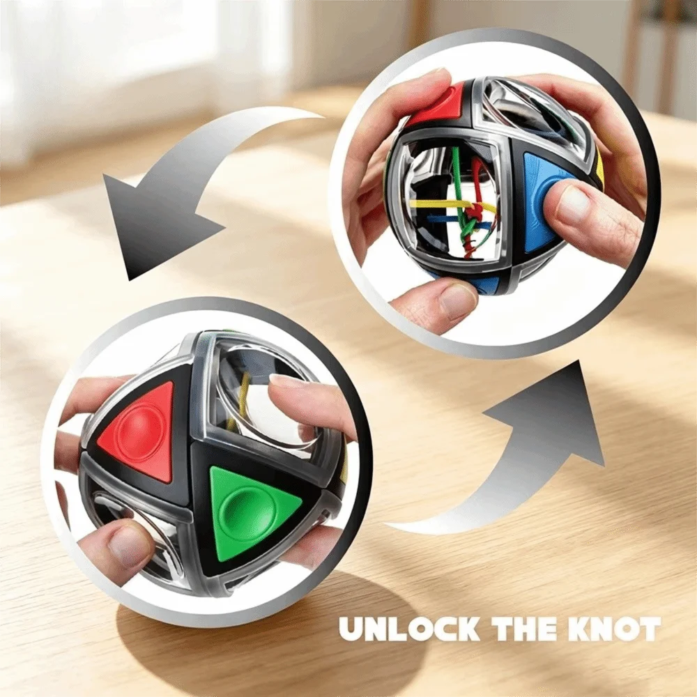Educational Twisty String Cube 3D Brain Teaser Logical Thinking Game String Puzzle Toy Color Matching Unlocking Puzzle Toy