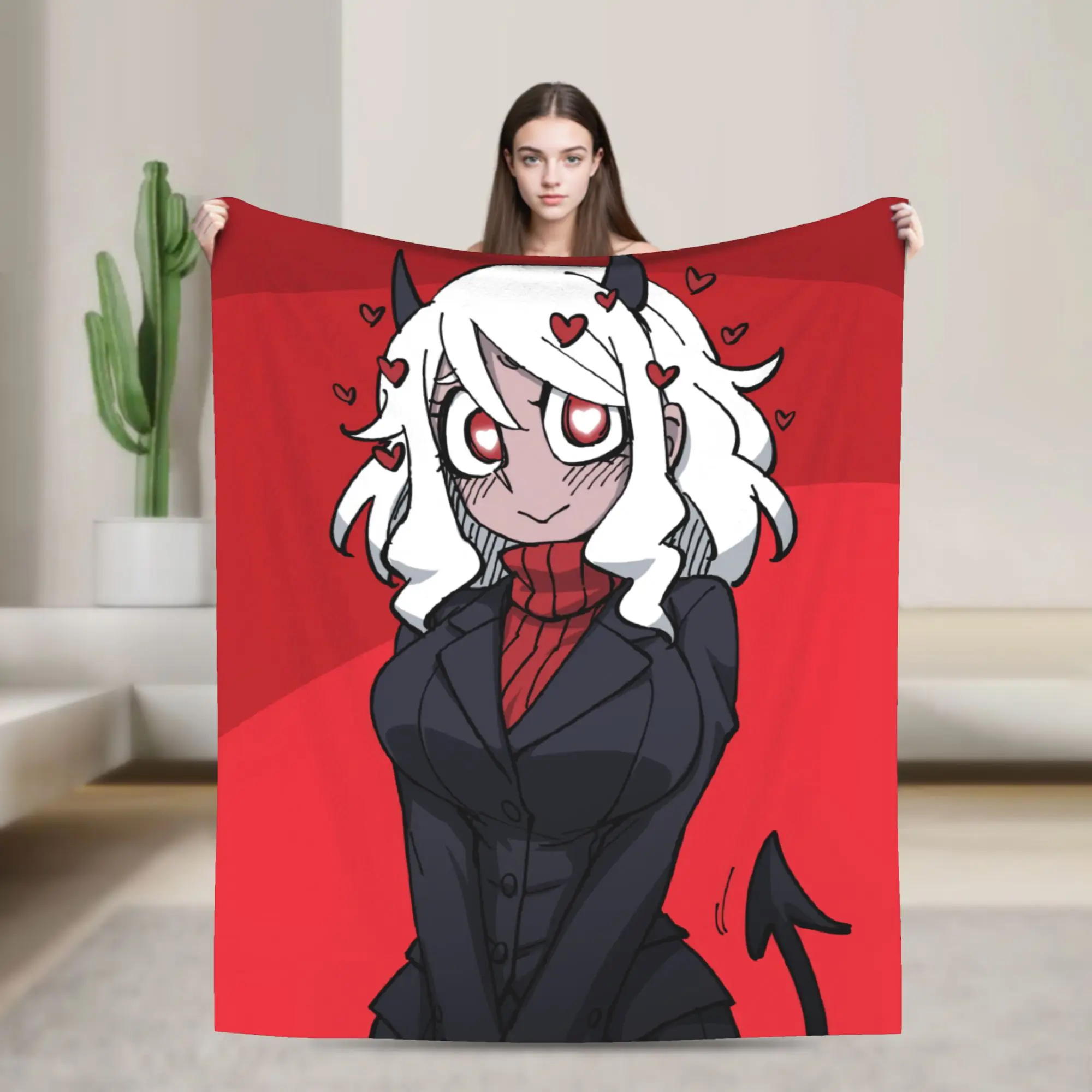 Contradiction Helltaker Lucifers Modeus Blanket Super Soft Warm  Throw Blankets for Sofa 50x60 Inches Multiple Sizes Bedspread