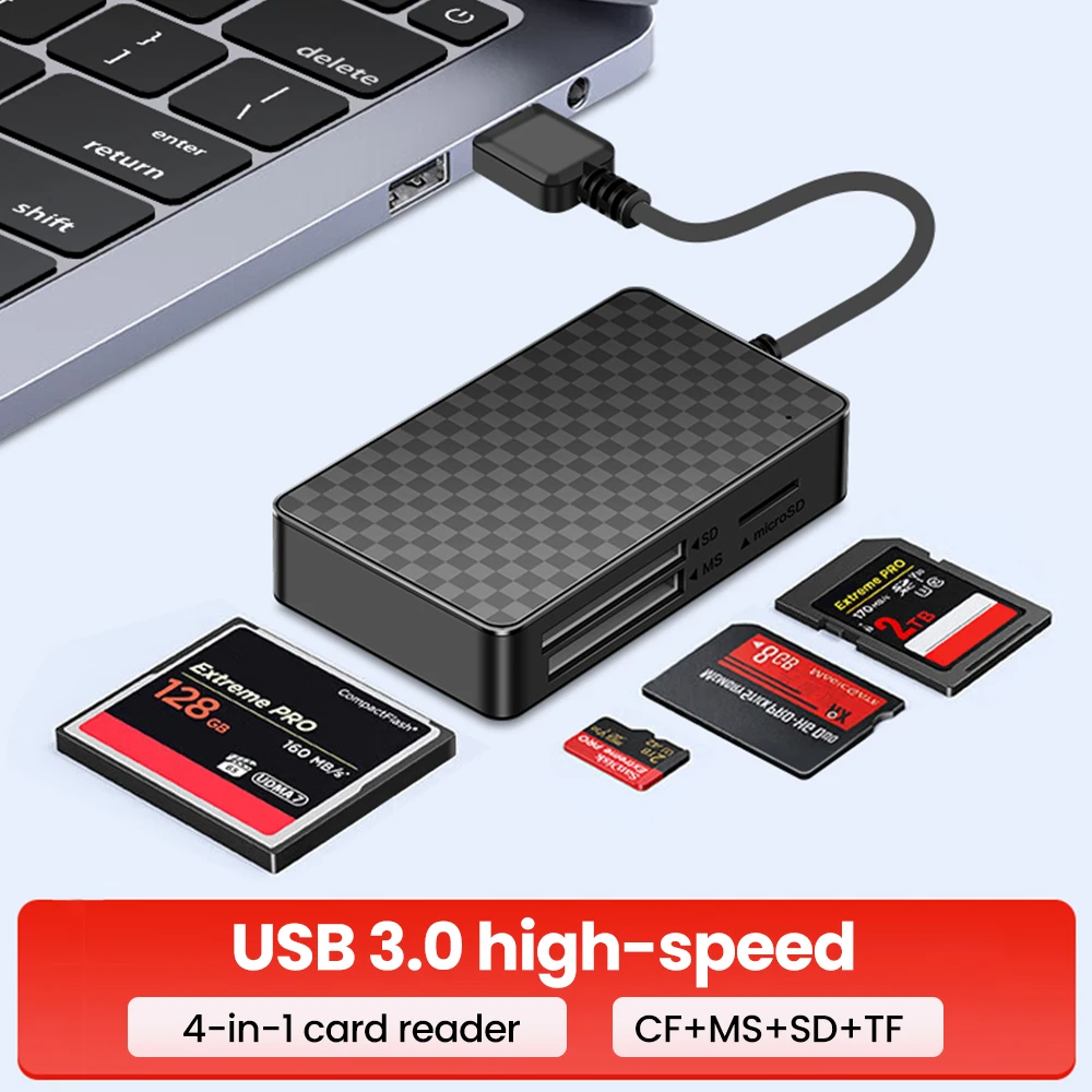 4 in 1 Multi Functional USB 3.0 Card Reader High Speed Transfer USB To SD TF MS CF Memory CardReader For PC Laptops Accessories