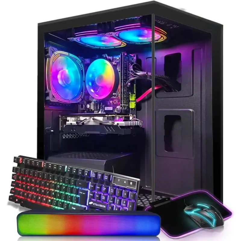 PC desktop da gioco, RX 580 16G GDDR5, Core i7 fino a 3,9G, 16G RAM, SSD 512G, 600M WiFi, BT 5.0, ventola RGB x3, barra audio RGB BT