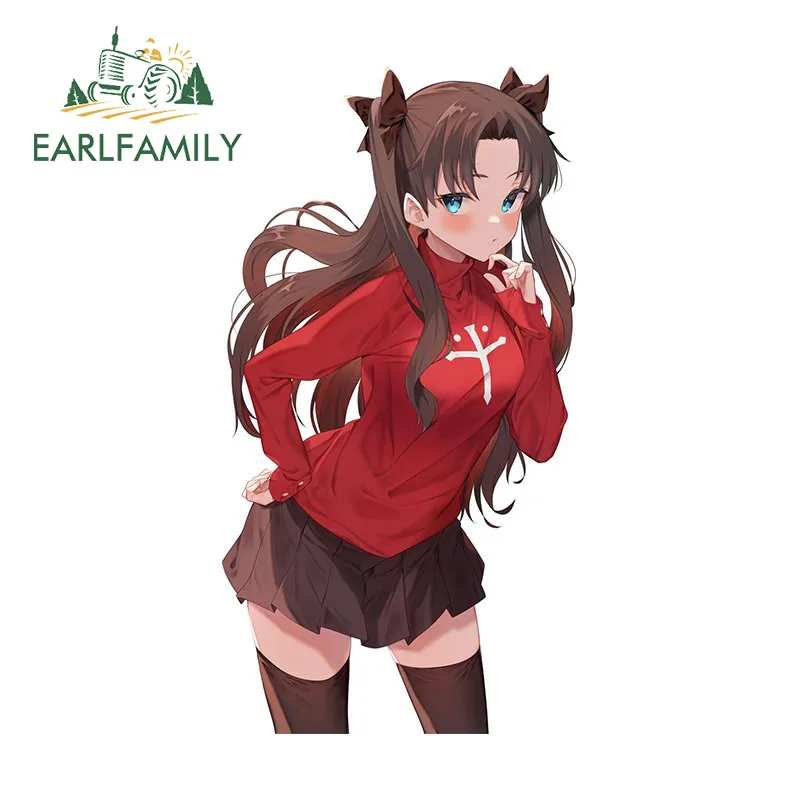 EARLFAMILY 13 cm x 6,9 cm für Rin Tohsaka Lustige Autoaufkleber, wasserdicht, kreativer Aufkleber, Persönlichkeit, Surfbrett, Kofferraum, Auto-Styling