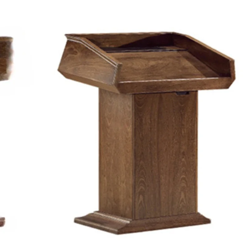 

Walnut paint solid wood podium, lecture table, lecture table, conference auditorium, environmental protection line hole,