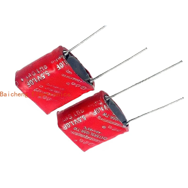 10 szt. Kondensator Super Farad 5,5 V1F CHT5R5L105R-TW może być używany do znaków drogowych zasilanych energią słoneczną itp.