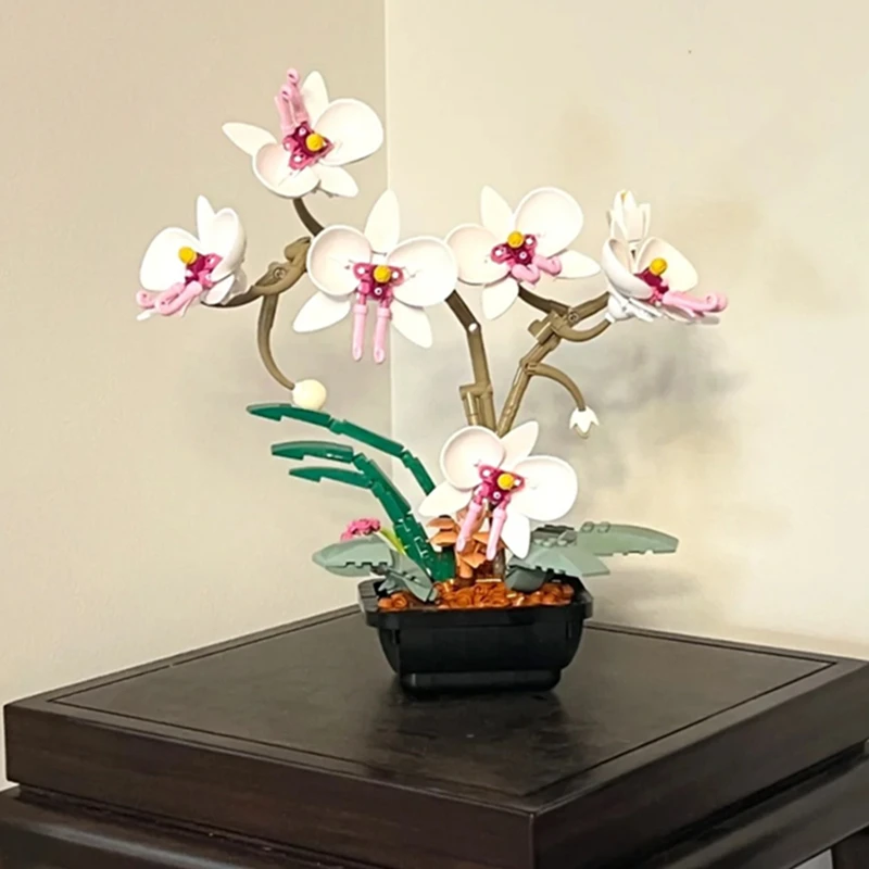 

Simulated butterfly orchid bonsai building blocks children's assembled toys living room decoration parent-child activities