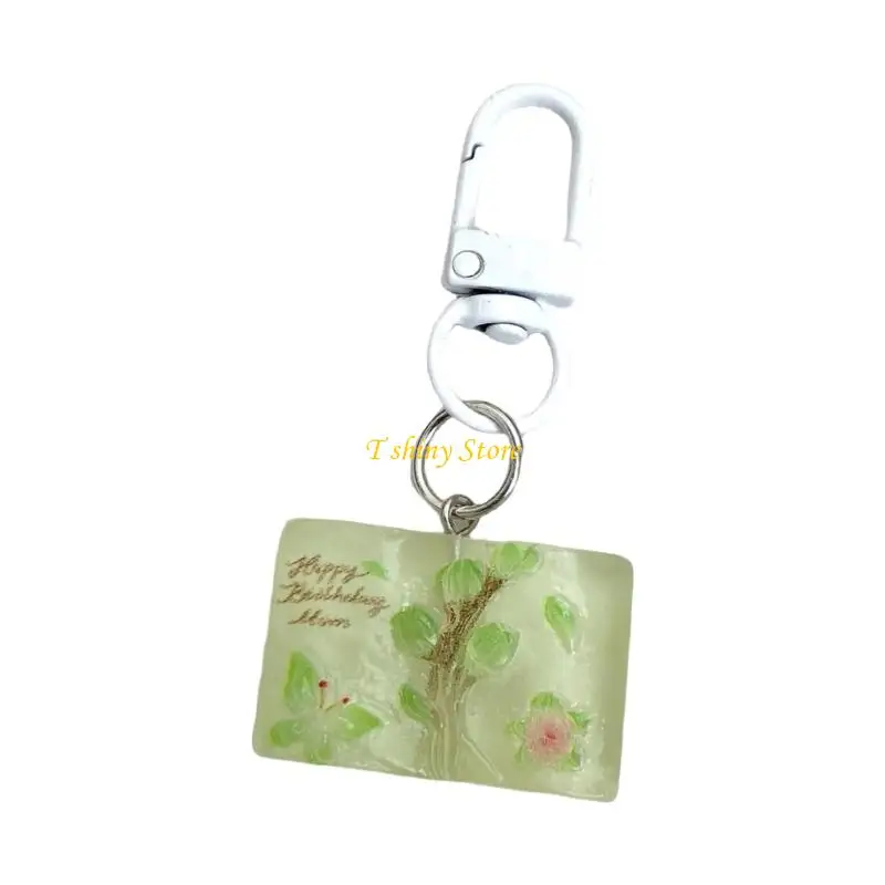 N58F Butterfly Flower Keychain Fashionable School Supplies Charm Birthday Present