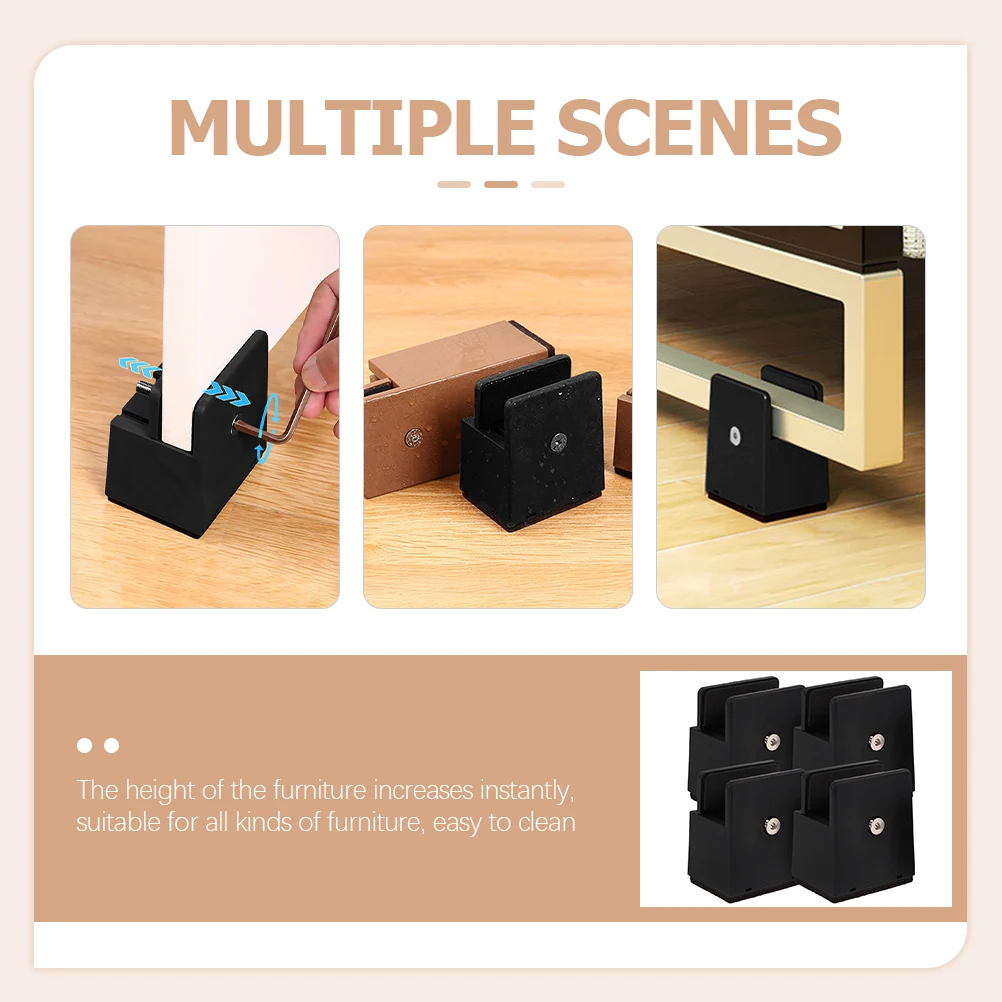 

Adjustable 3cm Furniture Riser Blocks Heightened Mat Scratch Protection Silent Wear-Resistant Table Chair Bed Frame Lifters Dorm