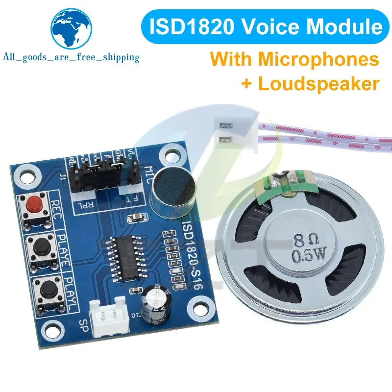 1/3PCS ISD1820 recording module voice module the voice board telediphone module board with Microphones + Loudspeaker