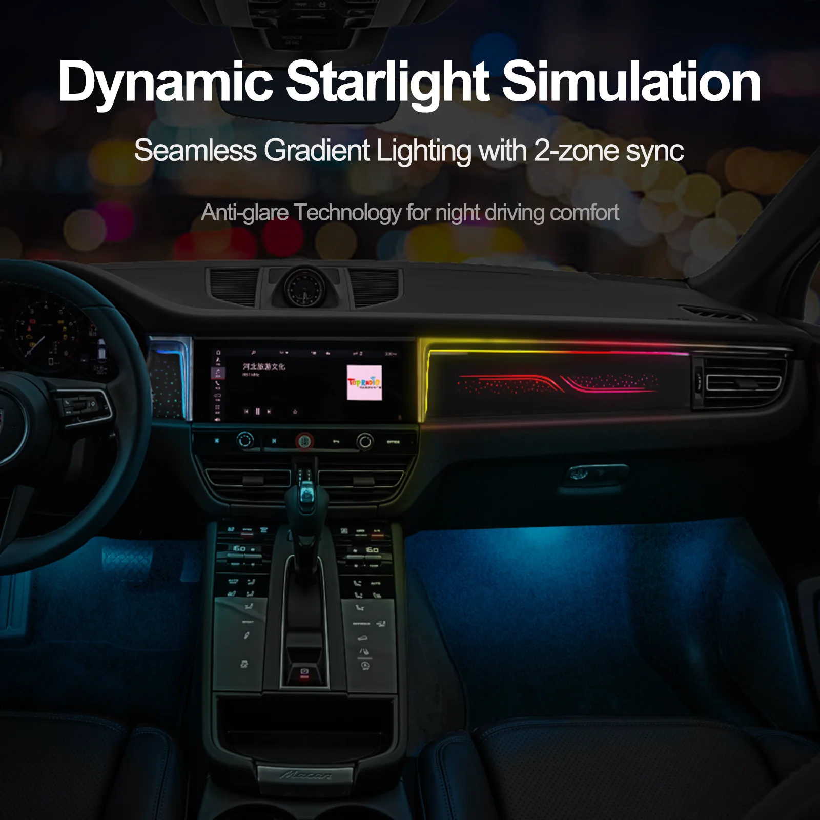 LED Ambient Light For Porsche Macan 2014-2024 Atmosphere environtal Molded Trim ambilight Lighting Dynamic Magic