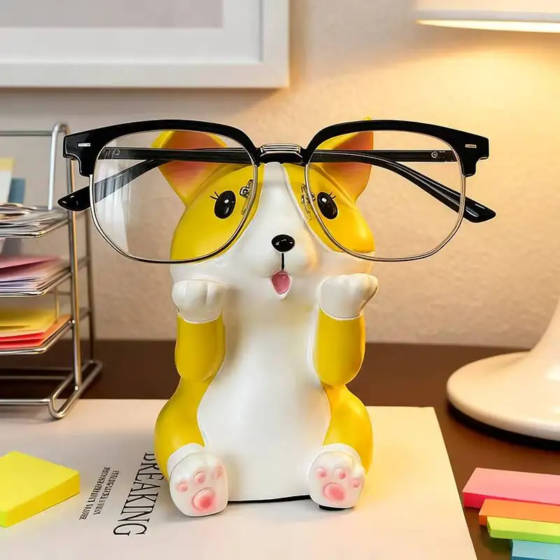 Cute Puppy Holder Ornament, High-Value Office Desk Decoration, Glasses Stand Display Prop