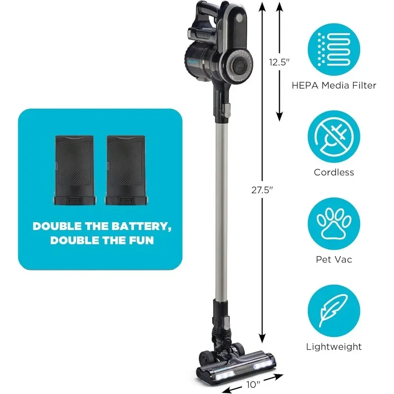 Vacuums S65 Premium Stick Vacuum Cordless Rechargeable, Extra Battery, One-Click and Go Multi Surface Vacuum Cleaner