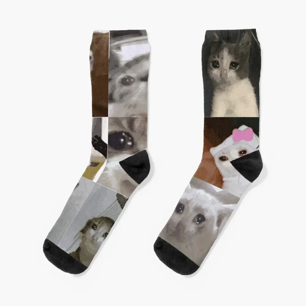 Crying Cat Socks cool loose Children's short Men's Socks Women's