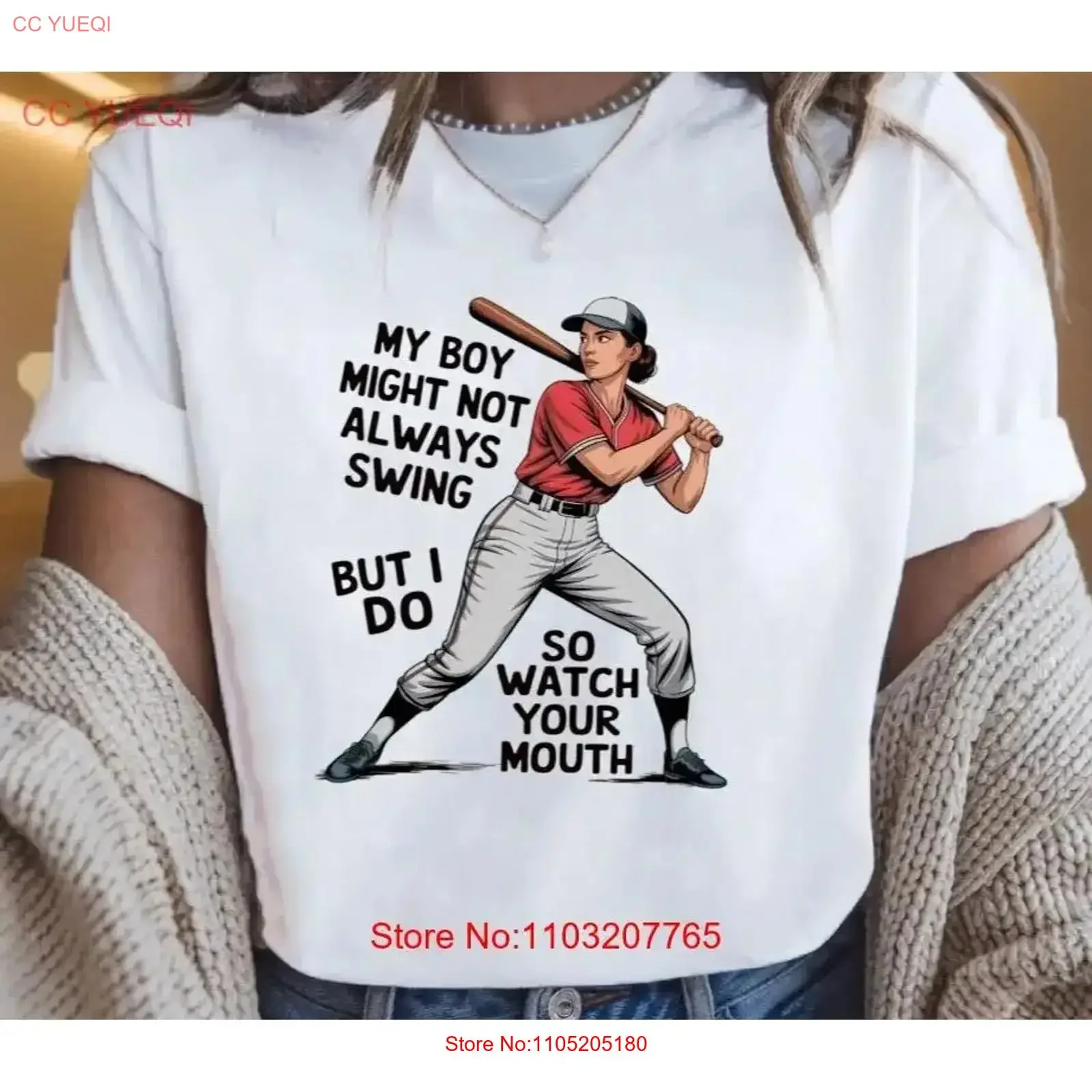 My Boy Might Not Always Swing But I Do Funny Baseball Mom T Shirt vintage Washed Casual Stretched Comfortable Versatile fashion
