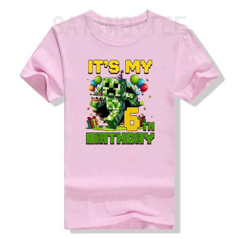 Funny Birthday Boy It's My 6th Birthday Video Game Pixel T-Shirt Level 6 Unclocked Awesome Saying Tee 6 Years Old Y2k Clothes
