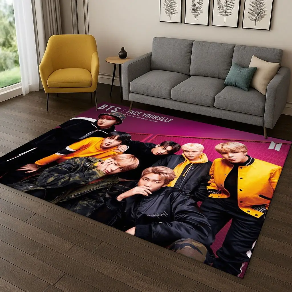 Kpop Star B-BTS Kim JIN SUGA V السجاد البساط لغرفة النوم غرفة المعيشة أريكة المنزل ممسحة ديكور المنزل ، منطقة البساط سجادة أرضية غير قابلة للانزلاق هدية #5