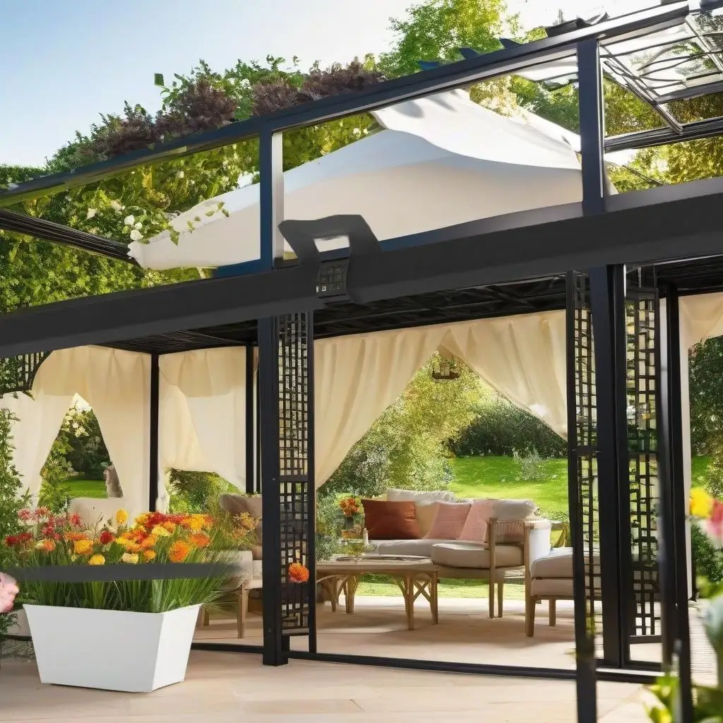 Outdoor Garden Gazebo 127.2x108.3x104.3 cm - Anthracite Canopy for Patio, Deck, and Backyard