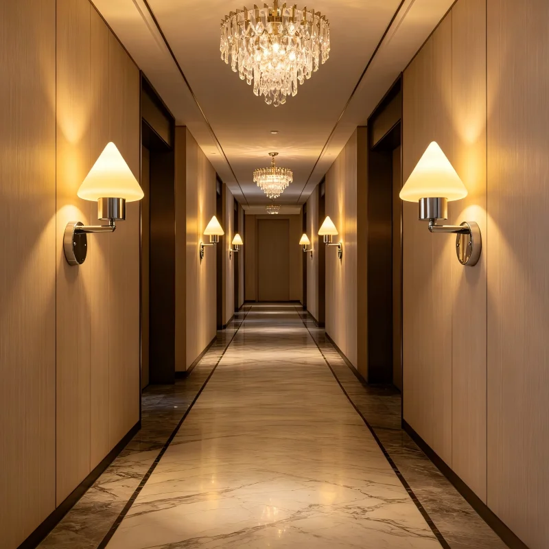 LED Pyramid Wall Lamp Nordic Bauhaus Hotel Bedlight Balcony Living Room Background Corridor Stairway Bedroom Glass Bracket Light
