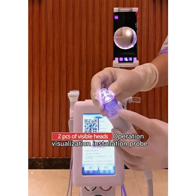 6-in-1 HydroFacial Machine with Camera | Visible Blackhead Removal | Deep Cleansing & Face Lifting | Professional Spa Device