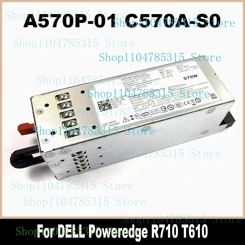 Original 570W para DELL R710 T610 fuente de alimentación del servidor C570A-S0 A570P-01 A570P-00 0VPR1M 0T327N VPR1M T327N 100% probado